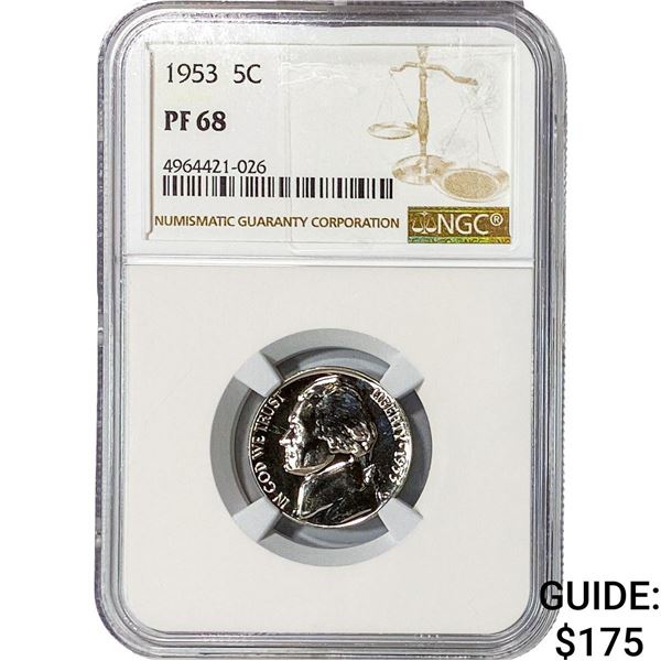 1953 Jefferson Nickel NGC PF68
