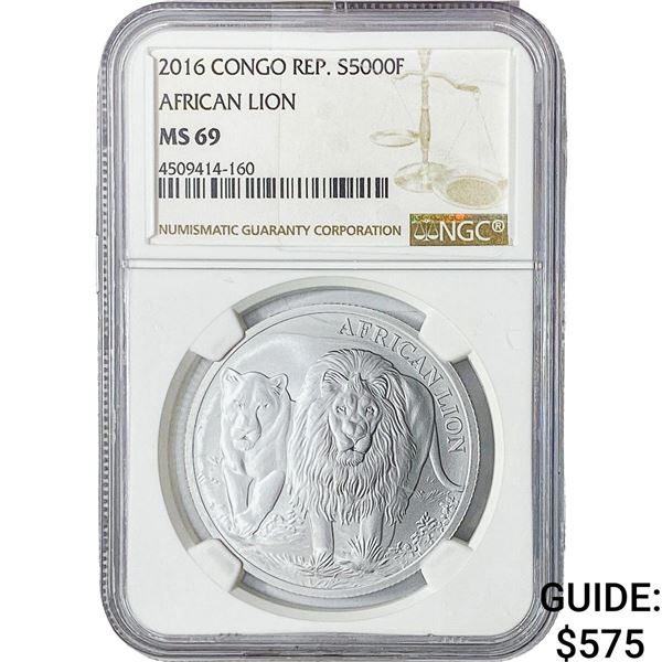 2016 African Lion 1oz NGC MS69