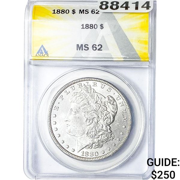 1880 Morgan Silver Dollar ANACS MS62
