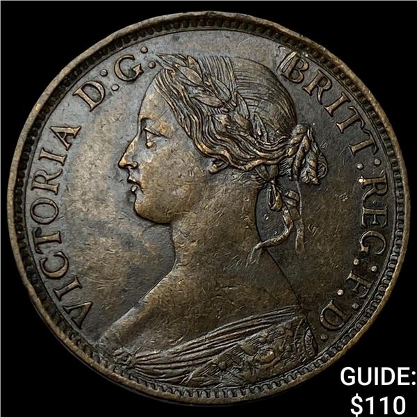 1860 Great Britain Copper 1 Farthing KM 747.2