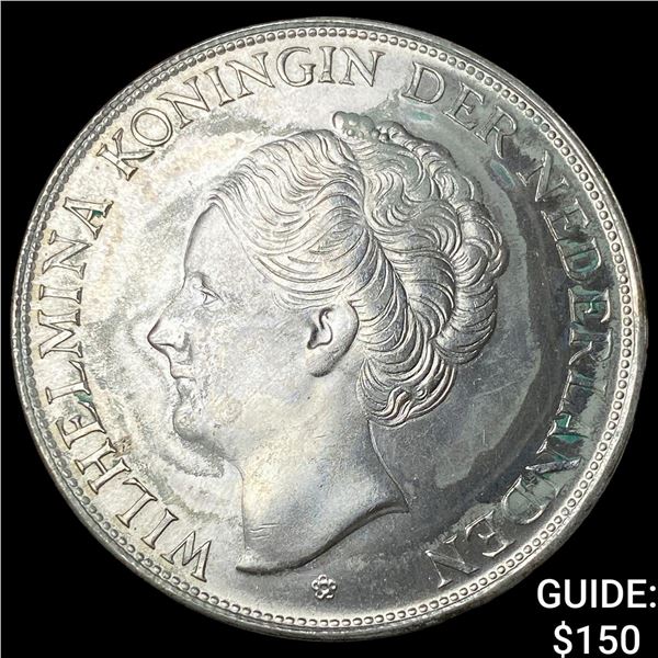 1944 Netherlands Silver 2.5 Gulden