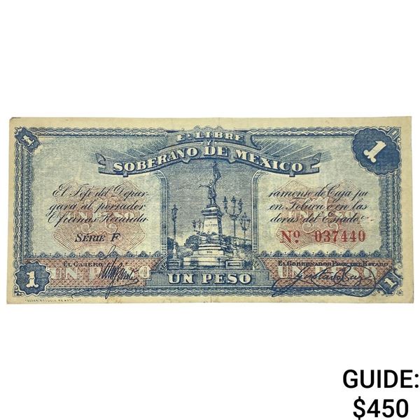 1915 Free and Sovereign State of Mexico 1 Peso