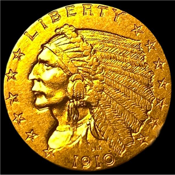 1910 Indian Head Gold $2.5 Quarter Eagle CLOSELY UNCIRCULATED