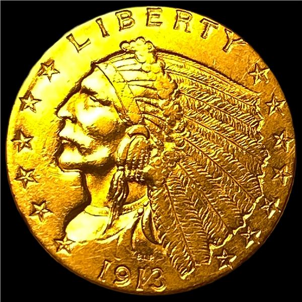 1913 Indian Head Gold $2.5 Quarter Eagle UNCIRCULATED
