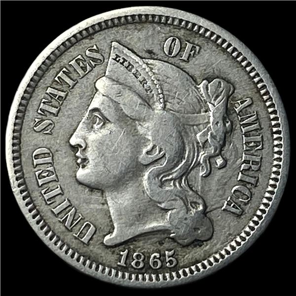 1865 Nickel Three-Cent Piece CLOSELY  UNCIRCULATED