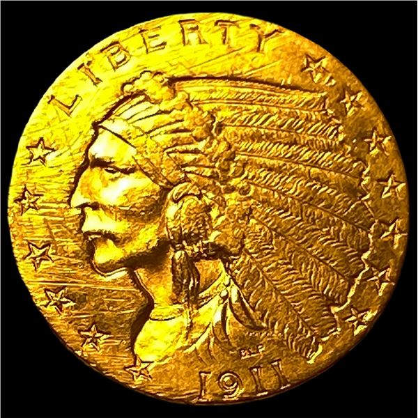 1911 Indian Head Gold $2.50 Quarter Eagle CLOSELY UNCIRCULATED
