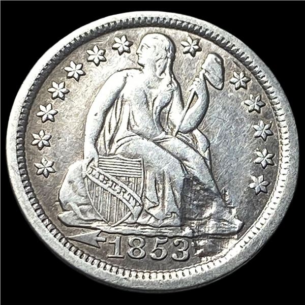 1853 Arrows Seated Liberty Dime LIGHTLY CIRCULATED