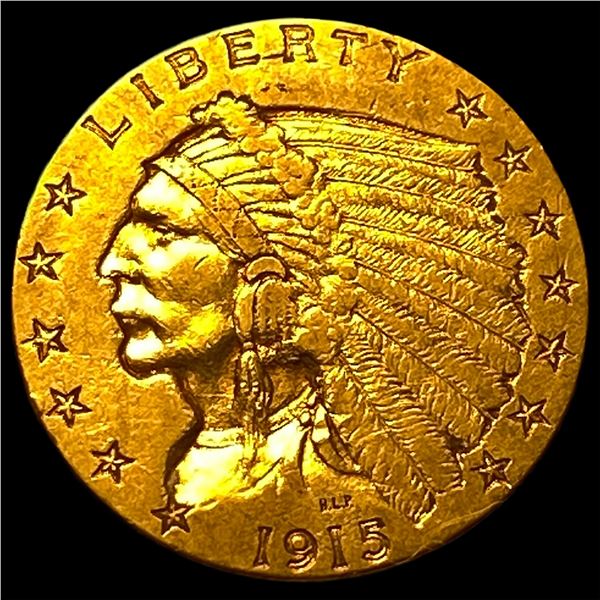 1915 Indian Head Gold Quarter Eagle $2.50 CLOSELY UNCIRCULATED