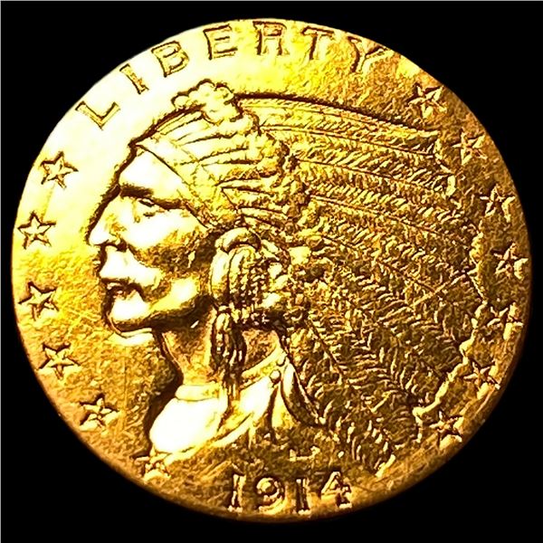 1914 Indian Head Gold $2.50 Quarter Eagle CLOSELY UNCIRCULATED