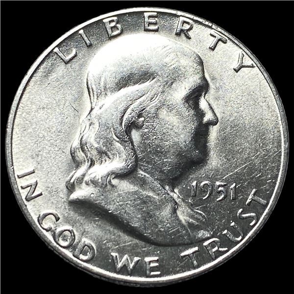 1951-S Silver Half Dollar Franklin CHOICE AU