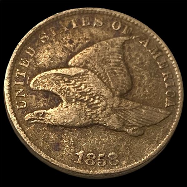 1858 Copper-Nickel Flying Eagle Cent NEARLY UNCIRCULATED