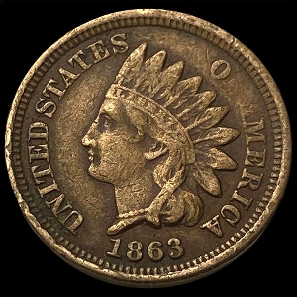 1863 Bronze Indian Head Cent NEARLY UNCIRCULATED