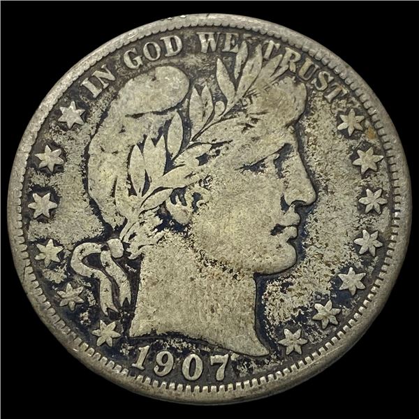 1907-D Silver Barber Half Dollar NICELY CIRCULATED