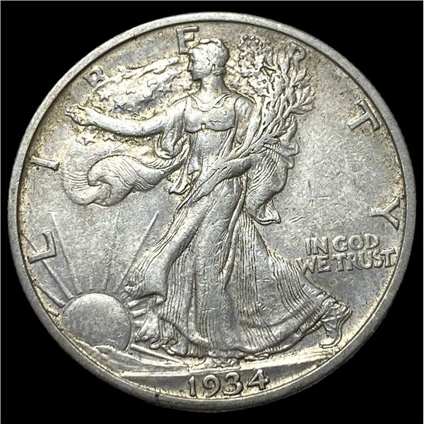 1934-S Silver Half Dollar Walking Liberty  NEARLY UNCIRCULATED