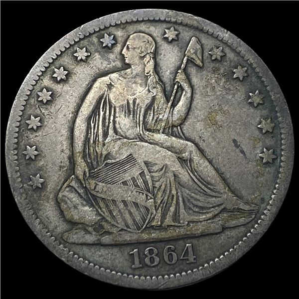 1864-S Silver Half Dollar NEARLY UNCIRCULATED
