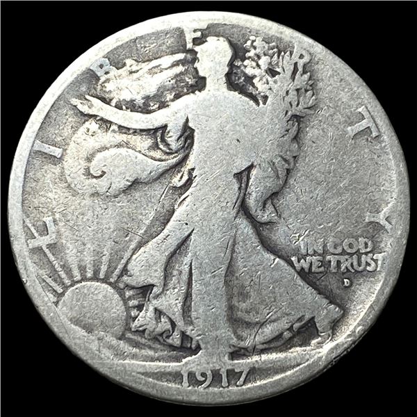 1917-D Silver Walking Liberty Half Dollar  NICELY CIRCULATED