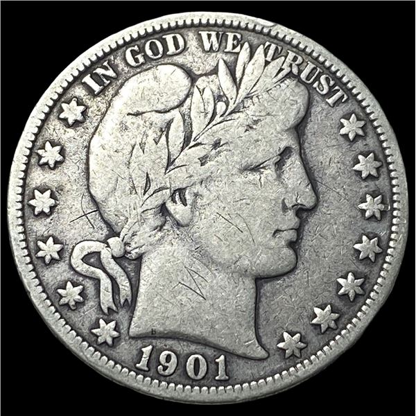 1901-O Silver Barber Half Dollar NEARLY  UNCIRCULATED