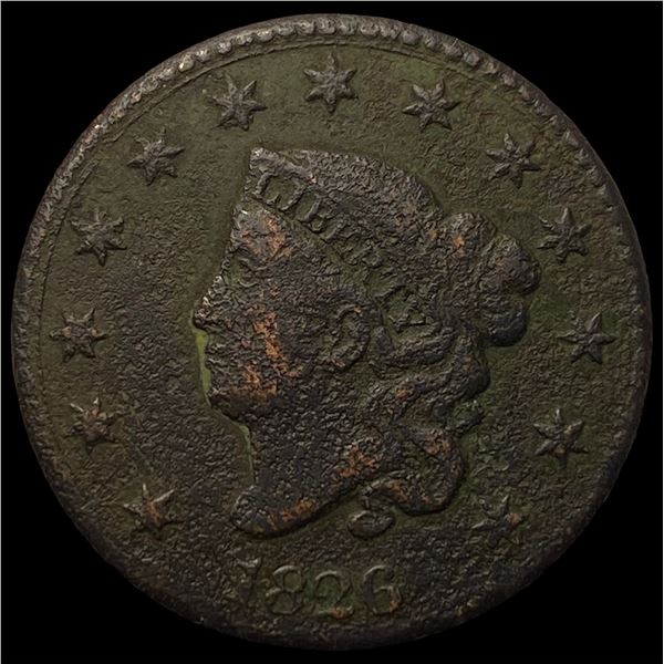1826 Coronet Head Large Cent LIGHTLY  CIRCULATED