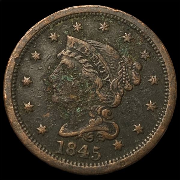 1845 Braided Hair Large Cent NEARLY  UNCIRCULATED