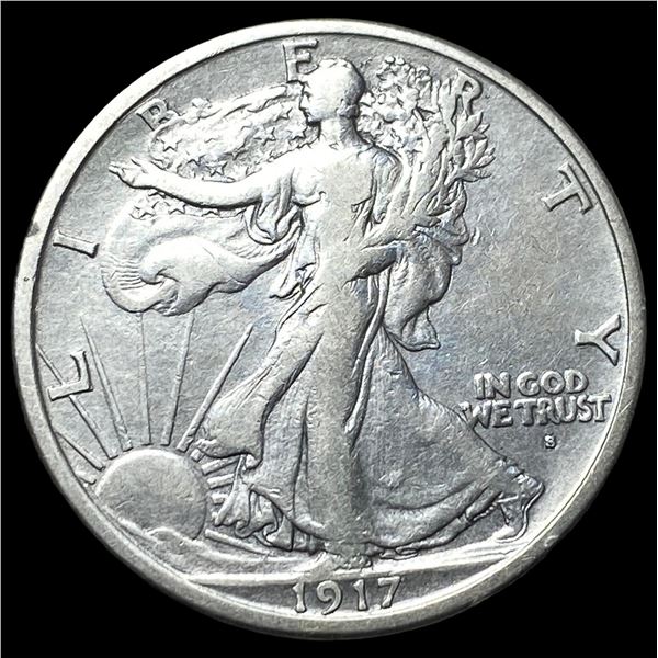 1917-S Silver Walking Liberty Half Dollar  NEARLY UNCIRCULATED