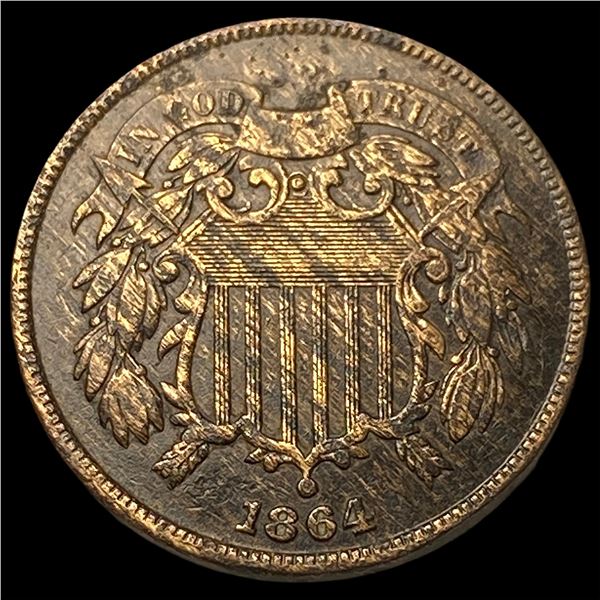 1864 Copper Two-Cent Piece CLOSELY  UNCIRCULATED