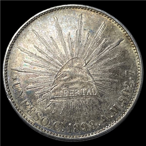 1898-Mo Mexico Silver Peso CHOICE AU