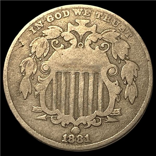 1881 Shield Nickel LIGHTLY CIRCULATED