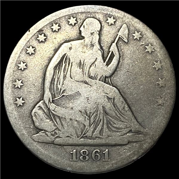 1861-S Silver Half Dollar LIGHTLY CIRCULATED