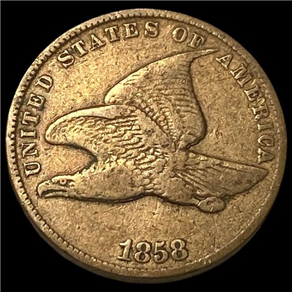 1858 Copper-Nickel Flying Eagle Cent NEARLY  UNCIRCULATED