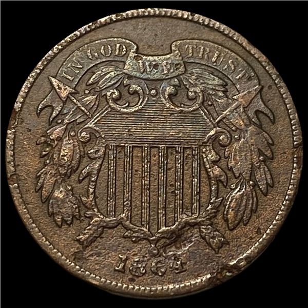 1864 Two-Cent Piece NEARLY UNCIRCULATED