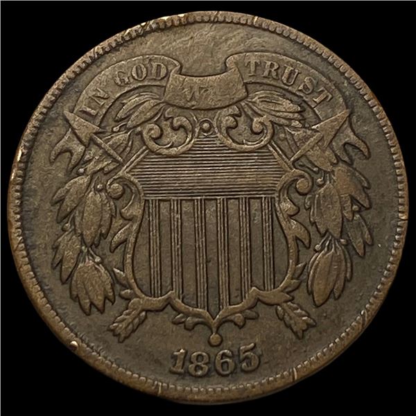 1865 Bronze Two-Cent Piece CLOSELY  UNCIRCULATED