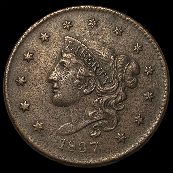 1837 Large Cent Coronet Head CLOSELY  UNCIRCULATED