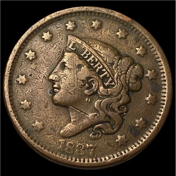 1837 Coronet Head Large Cent NEARLY UNCIRCULATED