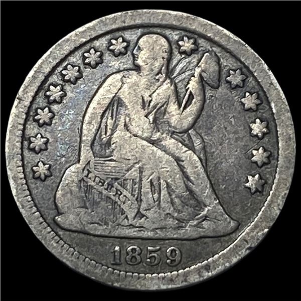 1859-S Silver Seated Liberty Dime LIGHTLY CIRCULATED