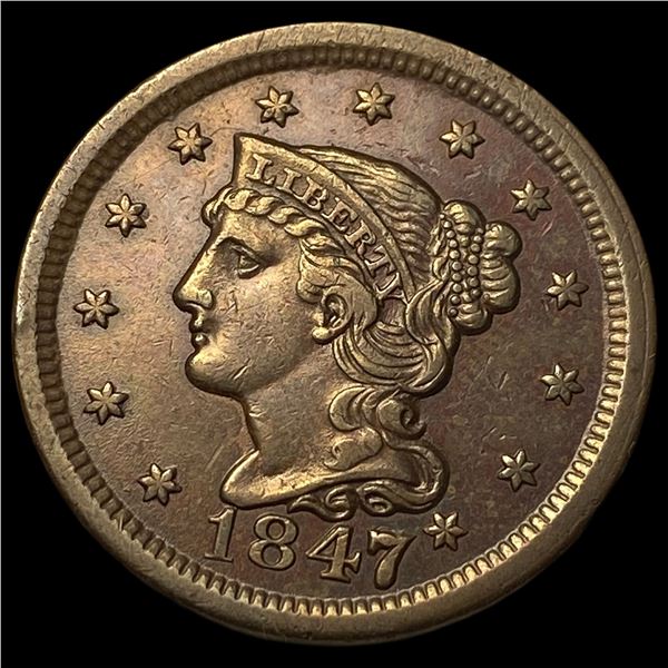 1847 Braided Hair Large Cent UNCIRCULATED