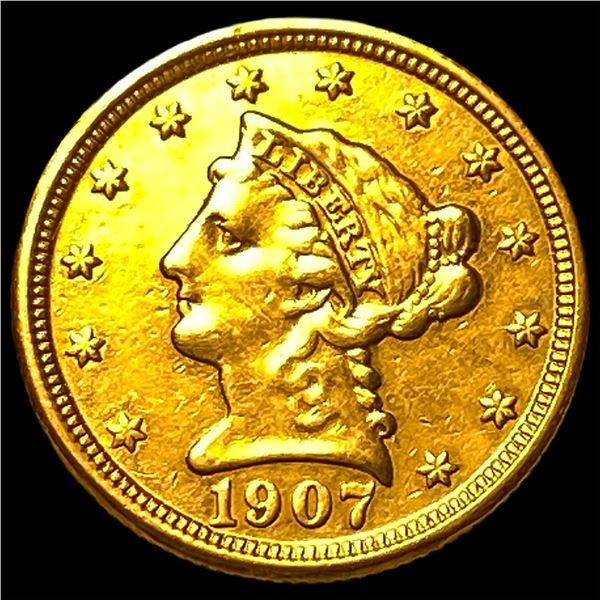 1907 Liberty Head Gold Quarter Eagle $2.50 CLOSELY UNCIRCULATED