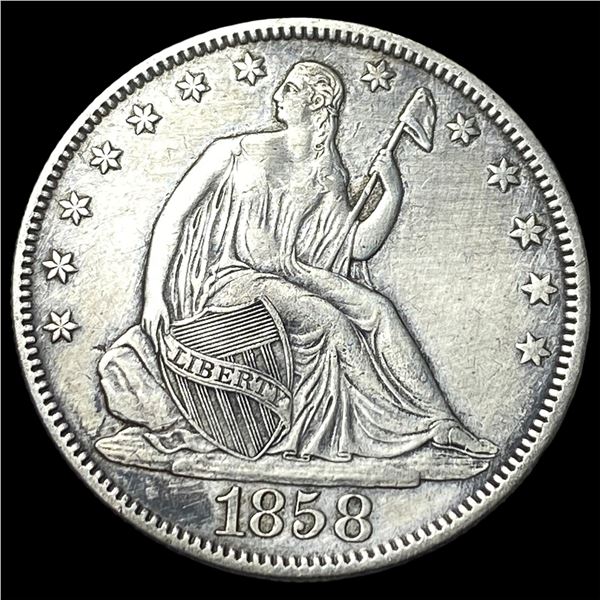 1858 Seated Liberty Half Dollar CLOSELY UNCIRCULATED