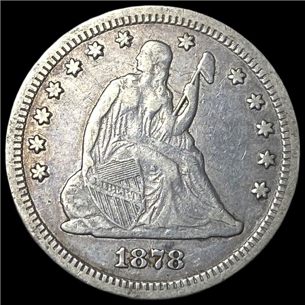 1878-CC Silver Seated Liberty Quarter NEARLY UNCIRCULATED