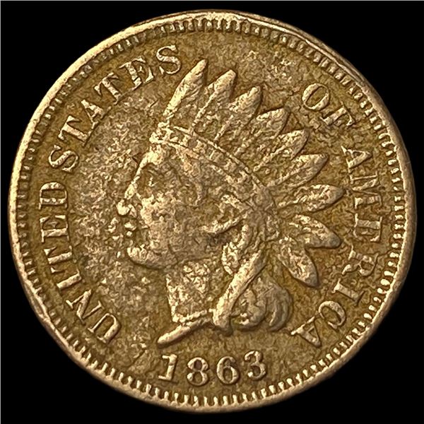 1863 Bronze Indian Head Cent CLOSELY UNCIRCULATED