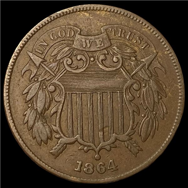 1864 Bronze Two-Cent Piece CLOSELY UNCIRCULATED