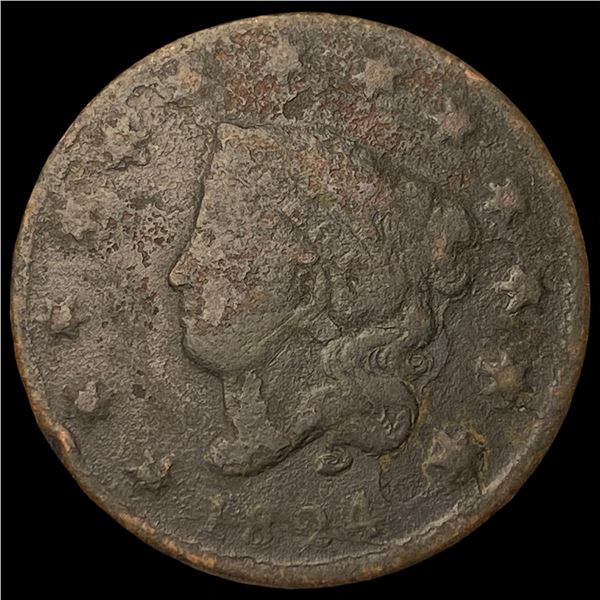 1824 Coronet Head Large Cent NICELY CIRCULATED