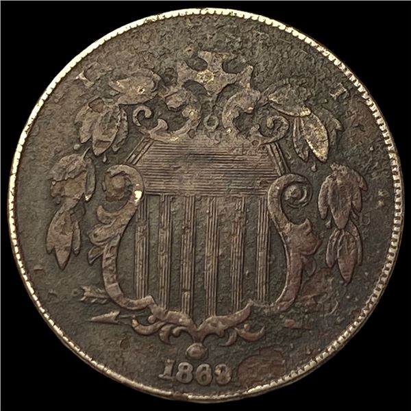 1868 Shield Nickel NEARLY UNCIRCULATED