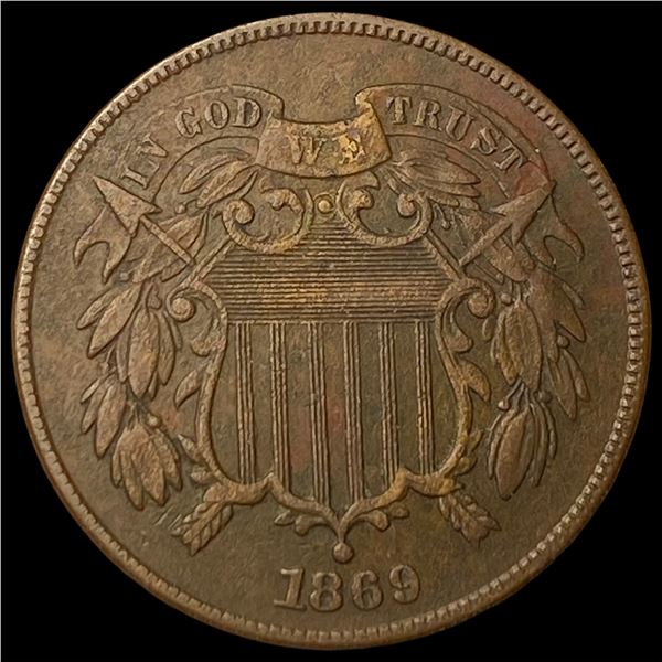 1869 Bronze Two-Cent Piece CLOSELY UNCIRCULATED