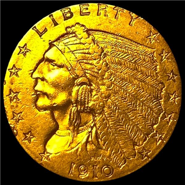 1910 Indian Head $2.50 Gold Quarter Eagle CHOICE AU