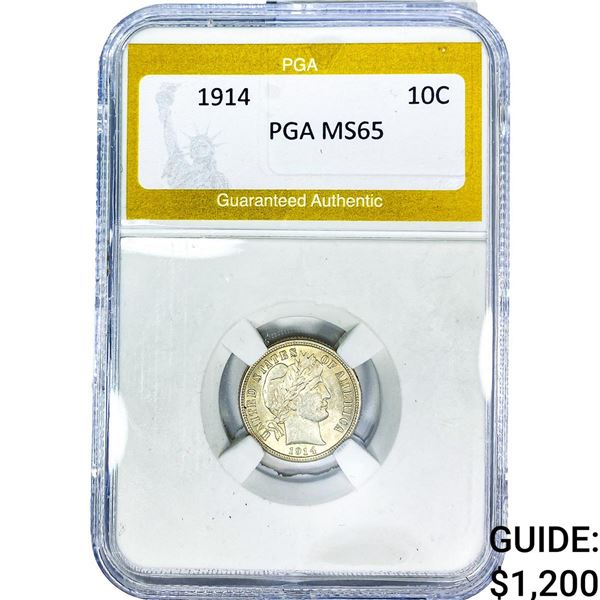 1914 Barber Dime PGA MS65