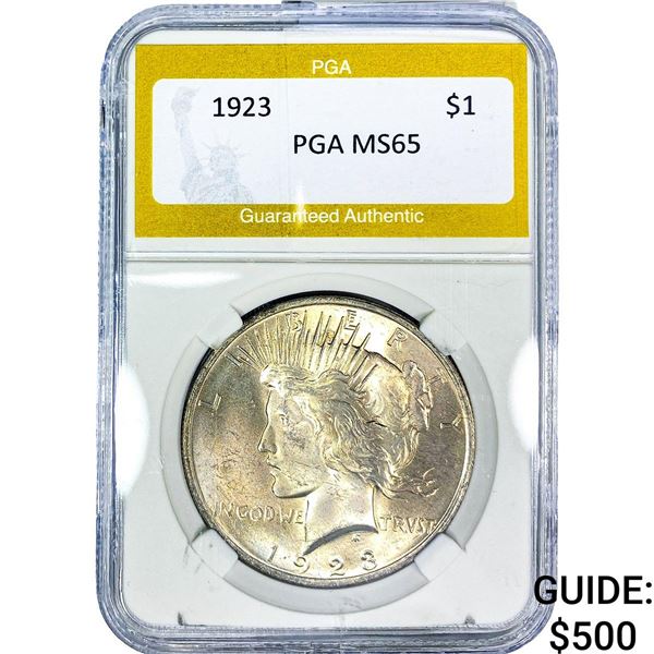 1923 Silver Peace Dollar PGA MS65