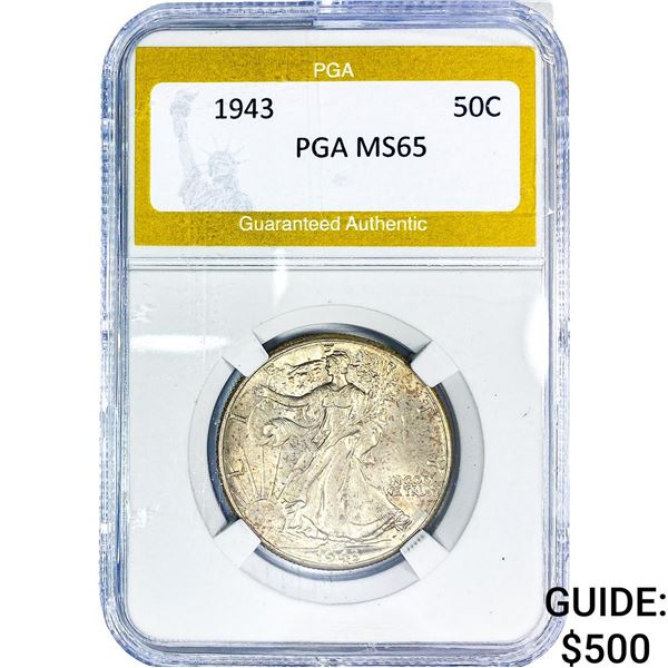 1943 Walking Liberty Half Dollar PGA MS65