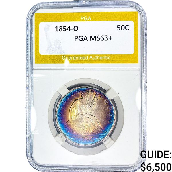 1854-O Seated Liberty Half Dollar PGA MS63+