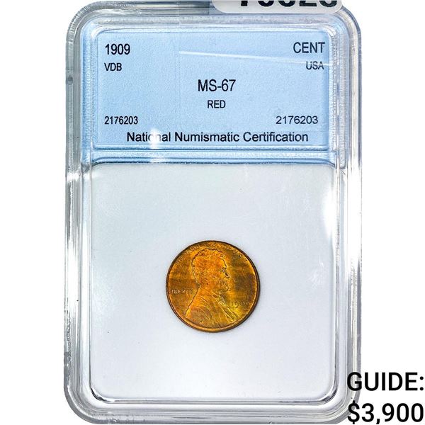 1909 VDB Wheat Cent NNC MS67 RD