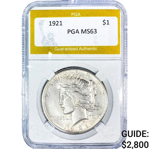 1921 Morgan Silver Dollar PGA MS63